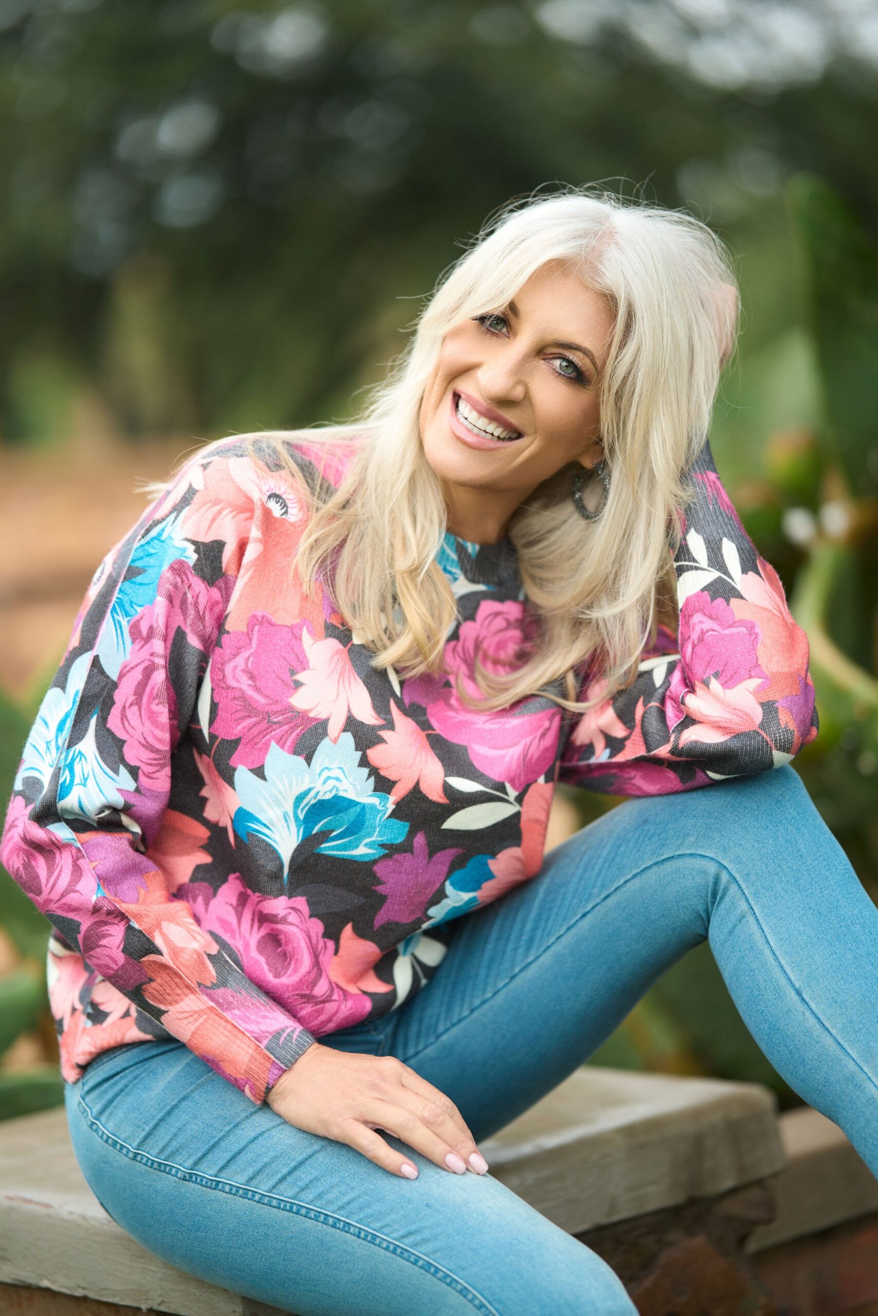Bon Bon | Printed Knit | Dark Floral