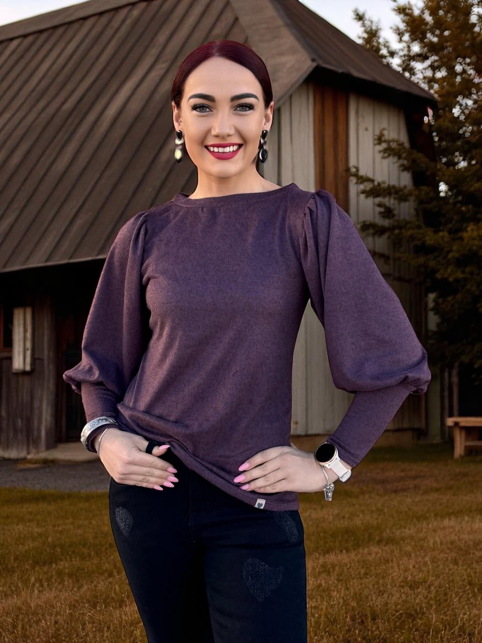 Loka | Suze Knit Top | Plum