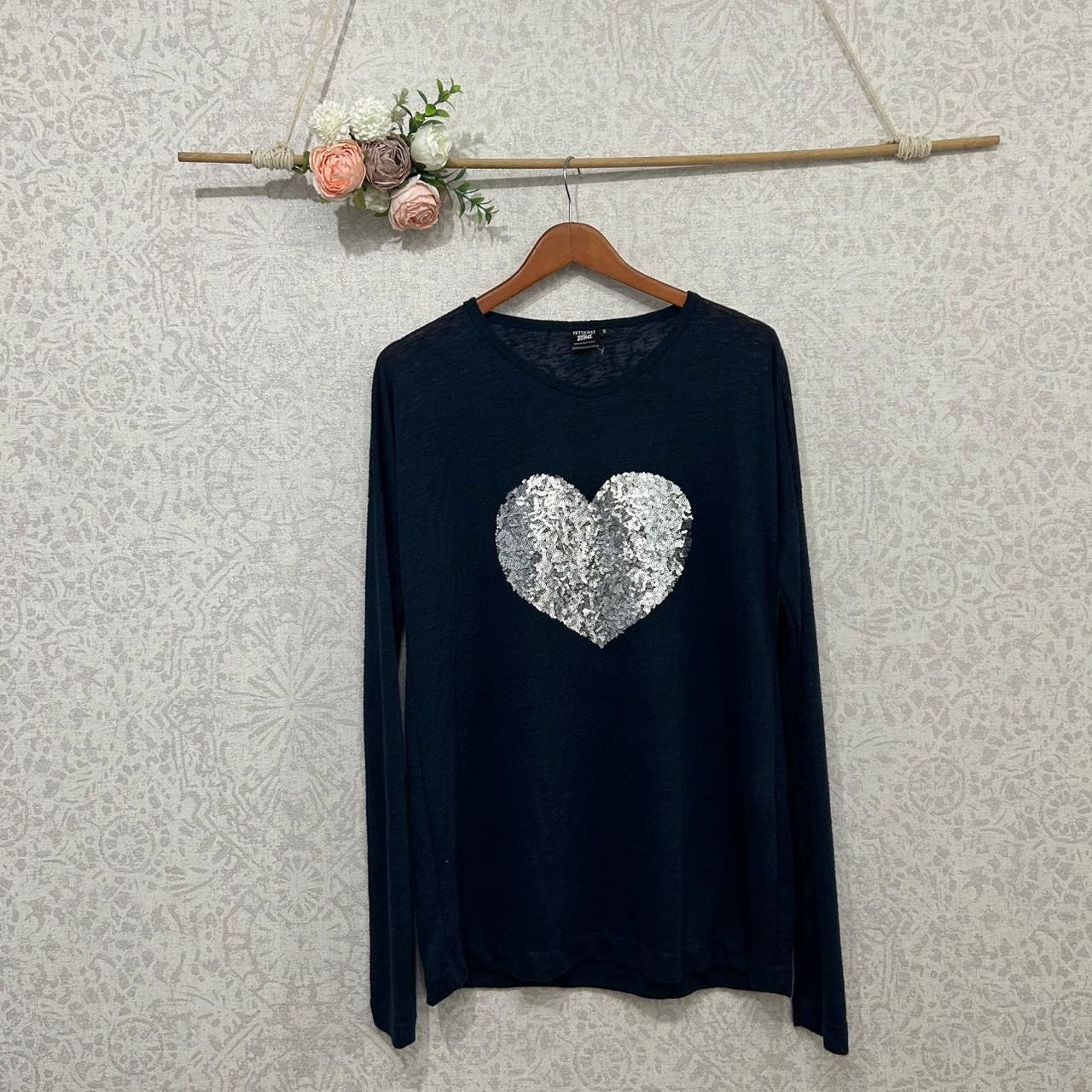 Petticoat | Navy Sequin Knit Top